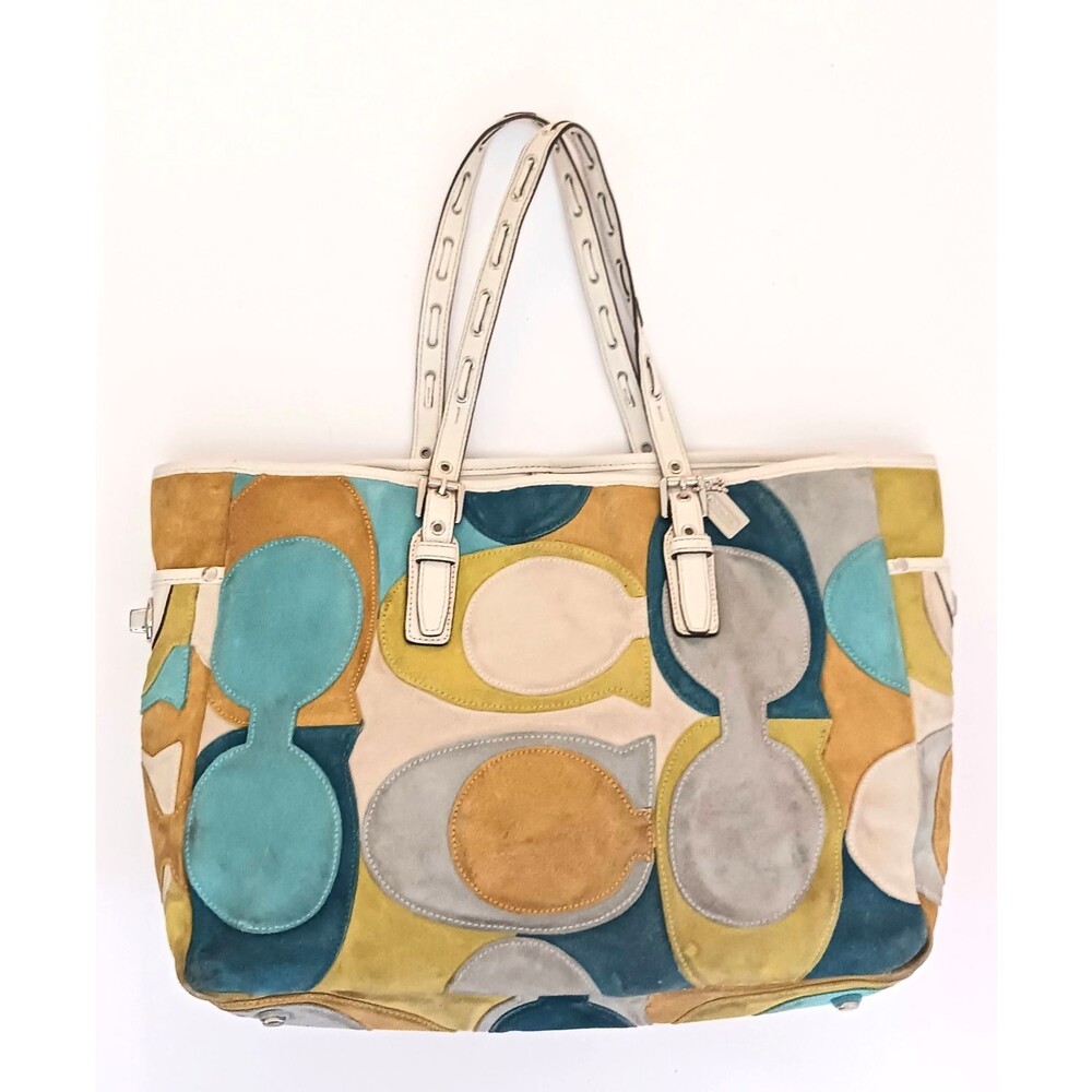 Coach Optic Signature C Logo Suede Gallery Lg Tote Ltd Edition 2010 - Picture 14 of 15